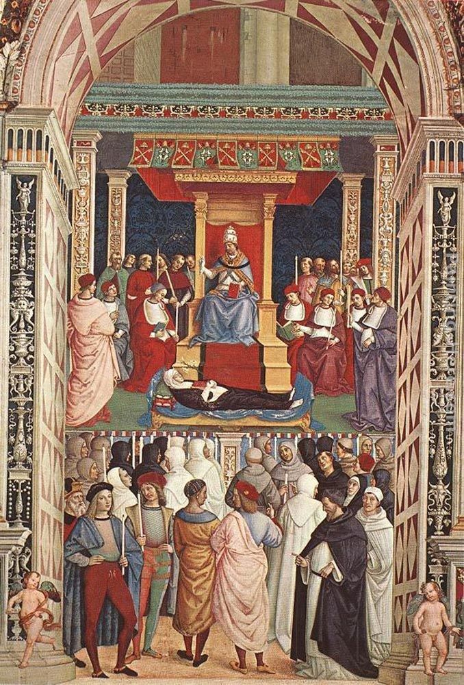 Bernardino Pinturicchio Pope Aeneas Piccolomini Canonizes Catherine of Siena